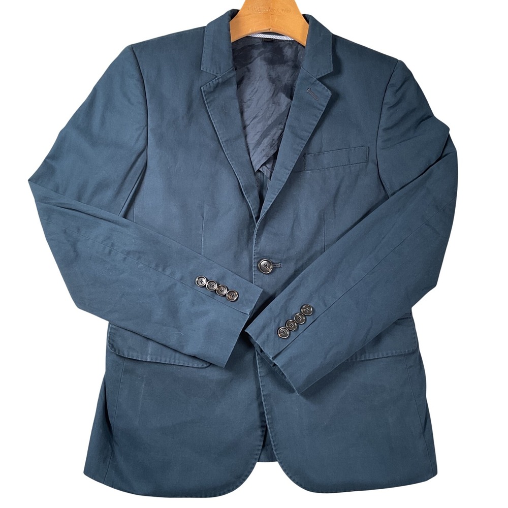 J‎ Crew Ludlow Blazer Navy Blue Cotton Twill Sport Coat Size 12